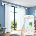 Smart Curtain Track System with Mini Zigbee Motor, Automatic Motorized Curtains Rod 244.1''(6.2m) with App, Voice, Remote Control, Compatible with Alexa,Google and Siri