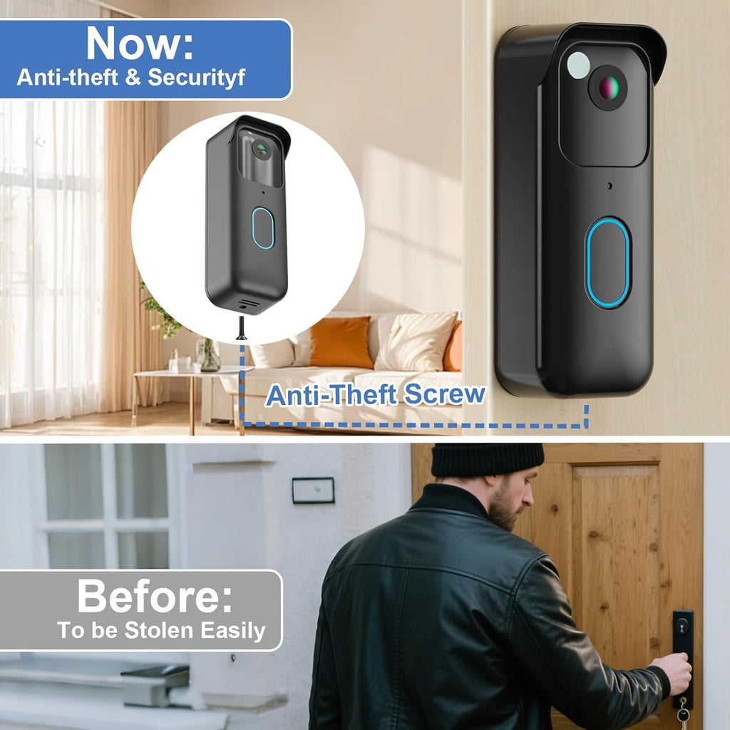 No-Drill Adhesive Doorbell Mount Compatible with Blink Doorbell (2nd Gen), Door Mounting Holder Bracket Accessories, Not Block Motion Sensor Anti-Theft Camera Mount for Home, Apartment, Office, School