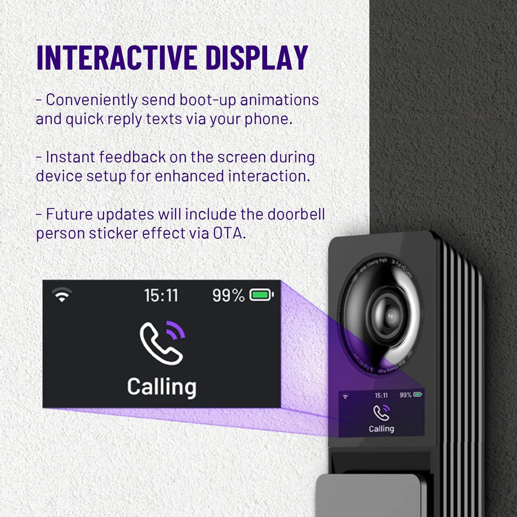 Havion D2 Wired Video Doorbell Camera - by NIU Inno., Incl. Chime, Dual Cameras, 5MP 3K QHD, 2'' Screen, 32GB eMMC, AI Motion Detection Real-time Alerts, 2-Way Audio, Battery & Wired Power Optional