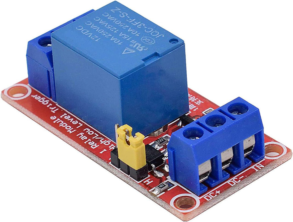 DC 12V Relay Module 1-Channel Relay Switch with Optocoupler Isolation High/Low Level Trigger, Pack of 10