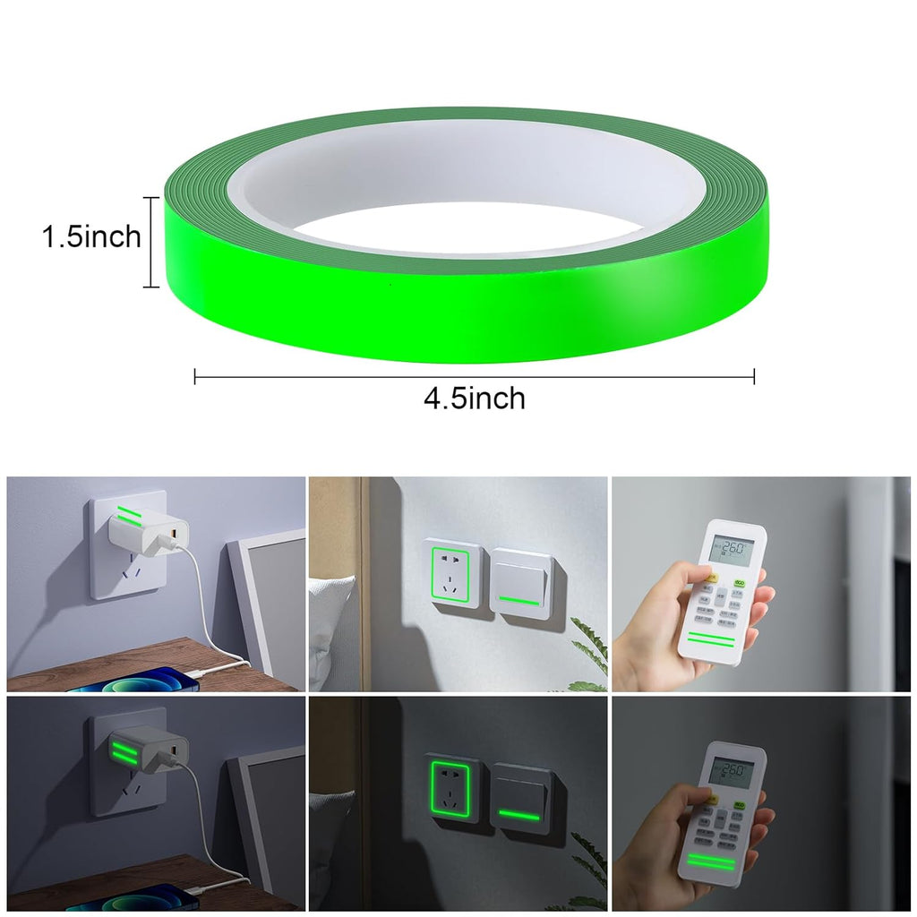 Glow Tape Glow in The Dark Waterproof Outdoor 0.6 Inch x 33 Feet Fluorescent Tape Luminous Tape Halloween Decorations and Stage