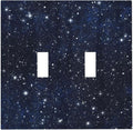 Decorative Light Switch Cover Night Sky Star Cosmic Starry Fantasy Galaxy Universe Space Double Toggle Switchplate 2 Gang Personalized Wall Plate Switchcovers Decora Light Switch Plate