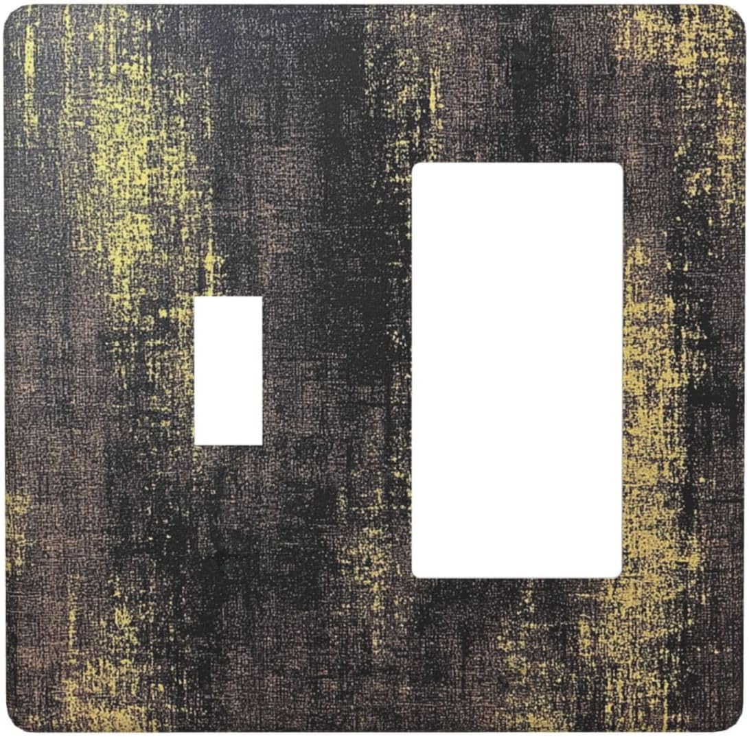 Outlet Covers Vintage Industrial Rusty Metallic 1 Toggle 1 Rocker Combination Decorative Wall Plate Electrical Switch Plates Light Switch Cover Plate For Farmhouse Cabin Decor