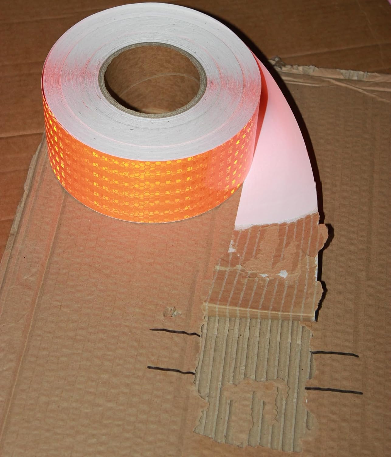 Orange Reflective Tape Outdoor Waterproof 3 inch Wide, High Visibility Industrial Marking Tape, Safety Adhesive Stickers (168 feet)