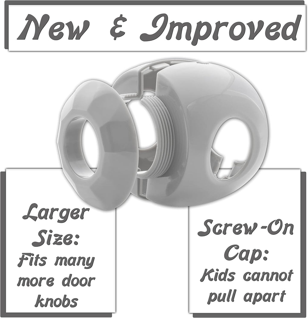 New & Improved - Door knob Baby Safety Cover - 5 Pack - Deter Little Kids from Opening Doors with A Child Proof Door Handle Lock - Driddle