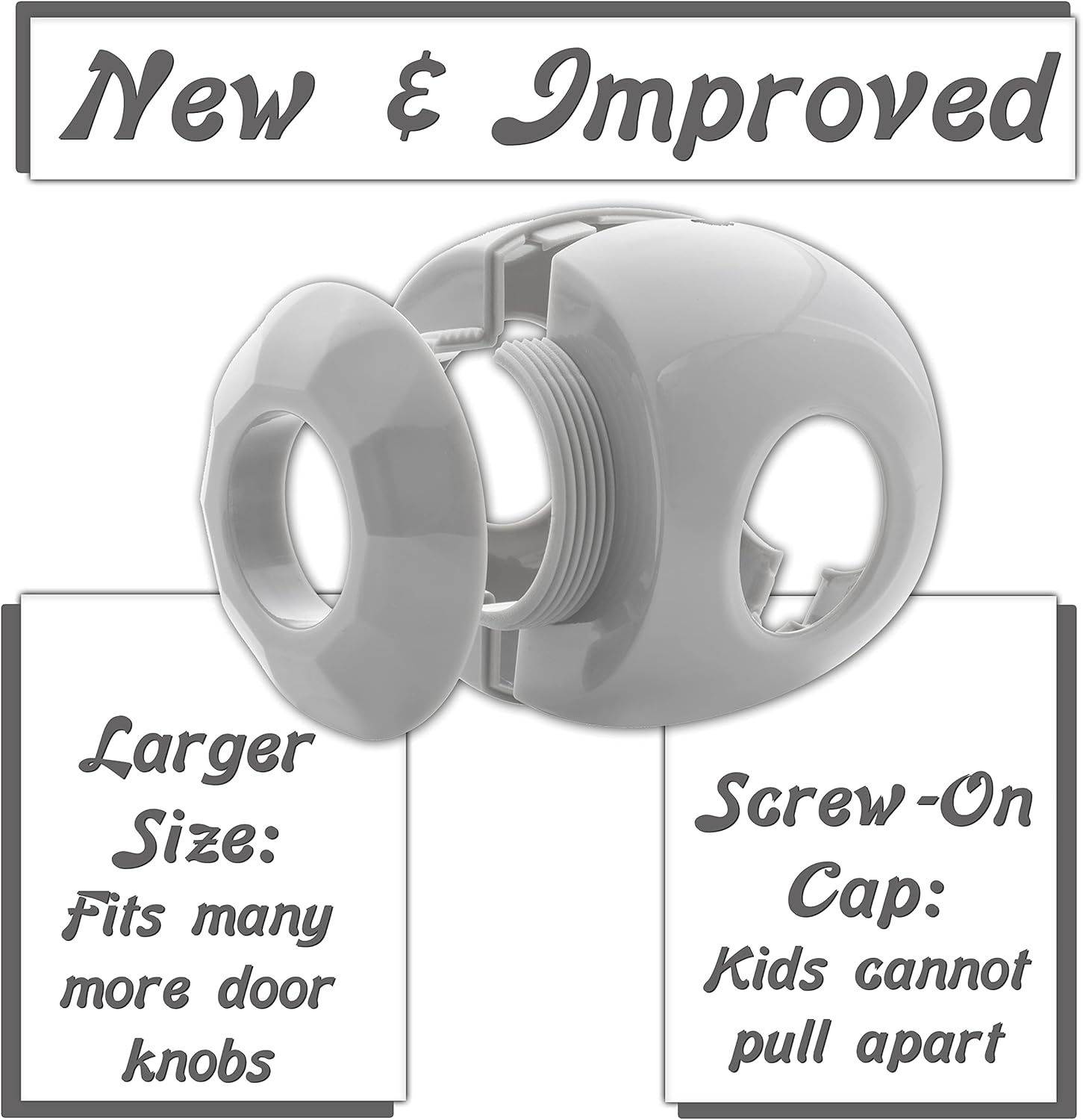 New & Improved - Door knob Baby Safety Cover - 5 Pack - Deter Little Kids from Opening Doors with A Child Proof Door Handle Lock - Driddle