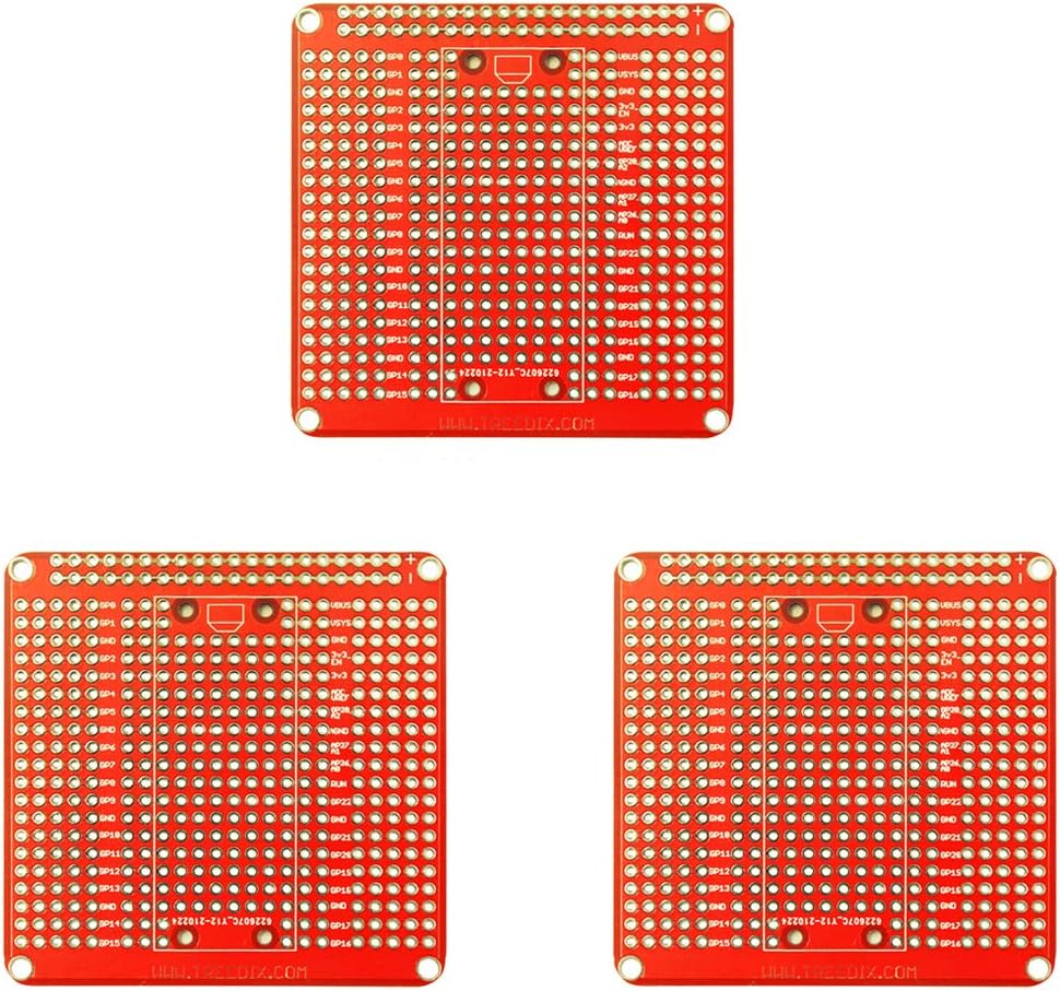 Treeidx 3pcs Expansion Board Breadboard Gold Plated Finish Proto Board PCB Compatible with Raspberry PI PICO