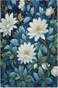 White Flowers Green Leaves Light Switch Covers No Device Wall Plate 1 Gang Decorative Blank Switchplate Electrical Faceplate for Country Living Bedroom Decor