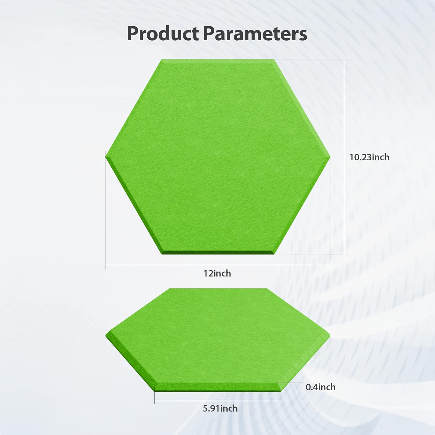 12 Pack Acoustic Panels Self Adhesive Sound Proof Foam, High Density Sound Acoustic Foam Panel, 12 X 10.23 X 0.4 Inch Hexagon Wall Panels in Home,Office,Reccording Room,Studio (Fruit Green)