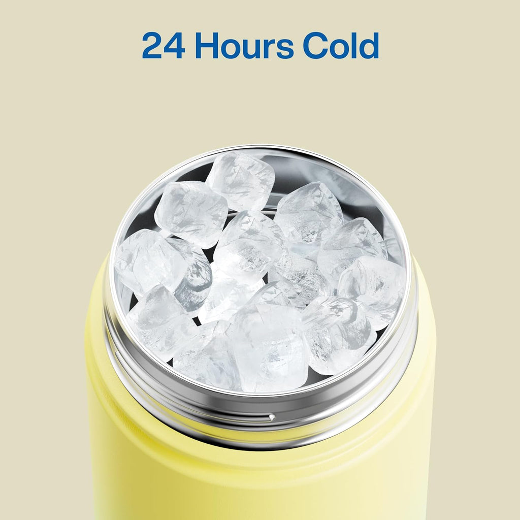 ENCOOL Insulated Water Bottle with Straw Stainless Steel Water Bottle, Leak-Proof, BPA-Free, Double Wall Vacuum Keeps Cold for 24 Hours for Sports, Travel, School (26 oz, Soft Lagoon)