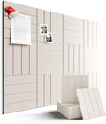 Felt Bulletin Board Tiles Large 48" x 36" Cork Board Alternative-12 Pack with 70 Adhesive Tabs, Thick Slat Wall Panels for Office Decor, Push Pin Board Wall Organizer Alternative -Oatmeal