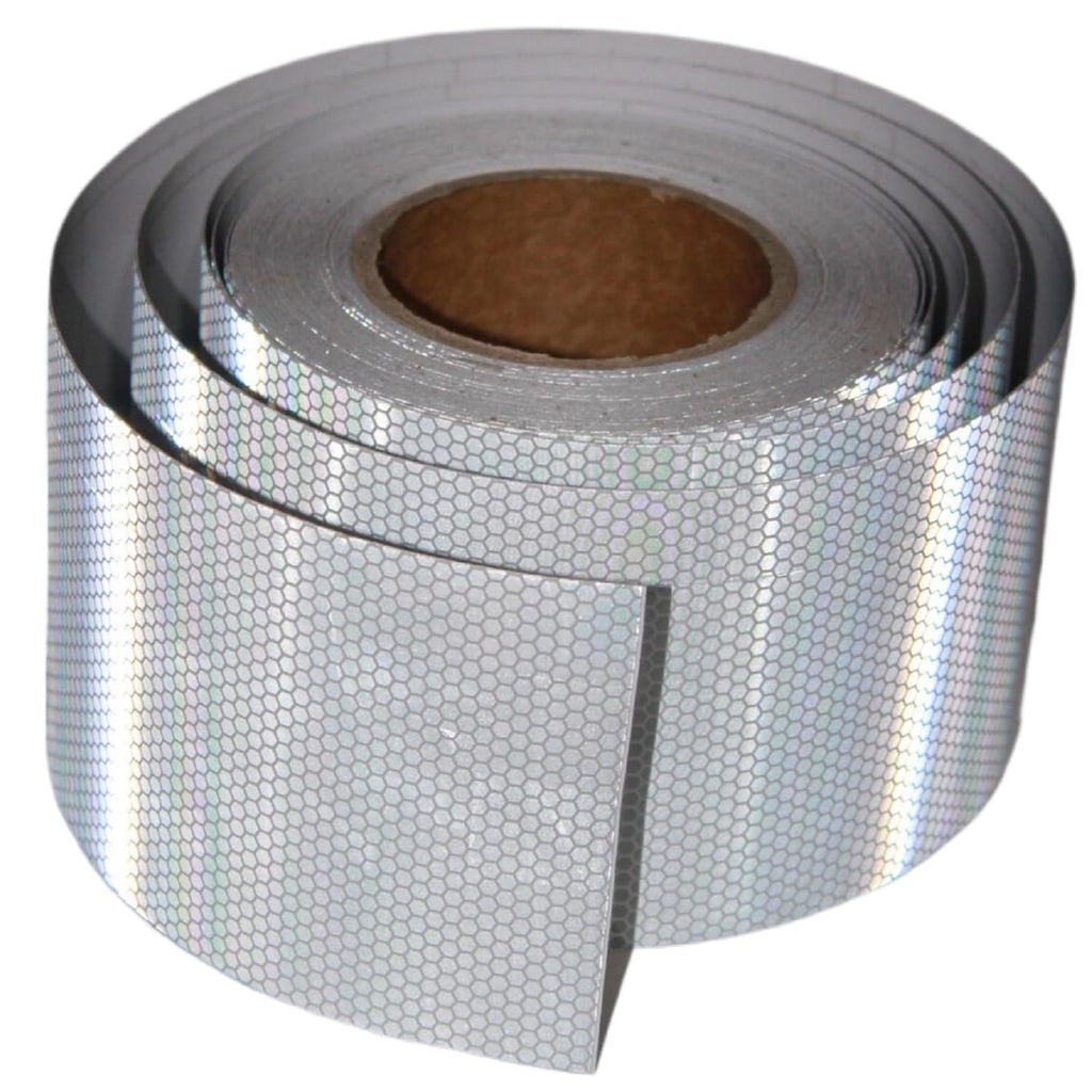 Non Fading Silver Reflective Tape 4 inch Wide, Outdoor Waterproof Safety Adhesive Stickers, High Visibility Industrial Marking Tape (68 feet)