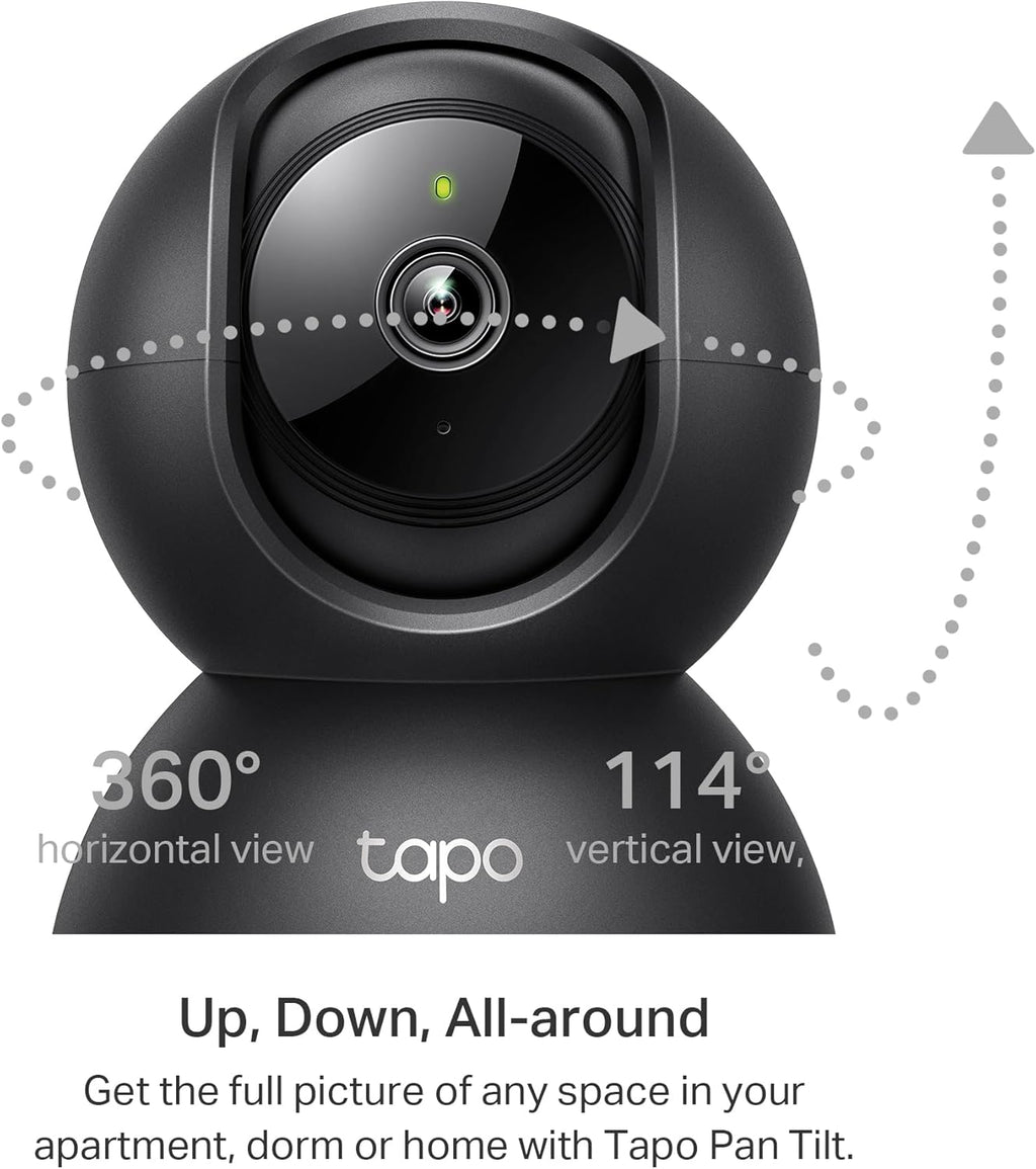Tapo TP-Link 2K Pan/Tilt Indoor Security Camera for Baby Monitor, Pet Camera, Motion Detection & Tracking, 2-Way Audio, Cloud & SD Card Storage, Works w/Alexa & Google Home, Black, C211(2-Pack)