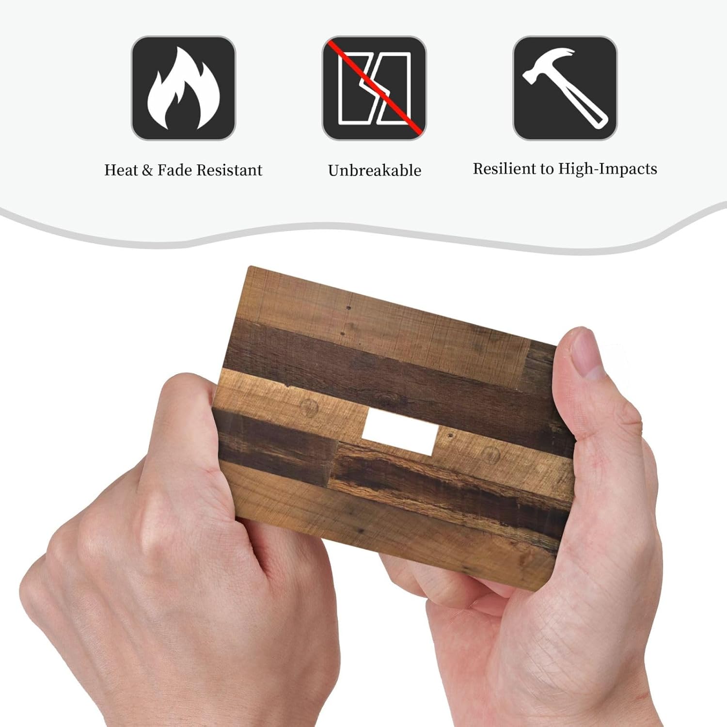 Rustic Brown Wood Vintage Wood Board Decorative Light Switch Cover 1 Gang Single Toggle Device Electrical Faceplate Switchplates Decorator Outlet Wall Plate For Farmhouse Cabin Decor