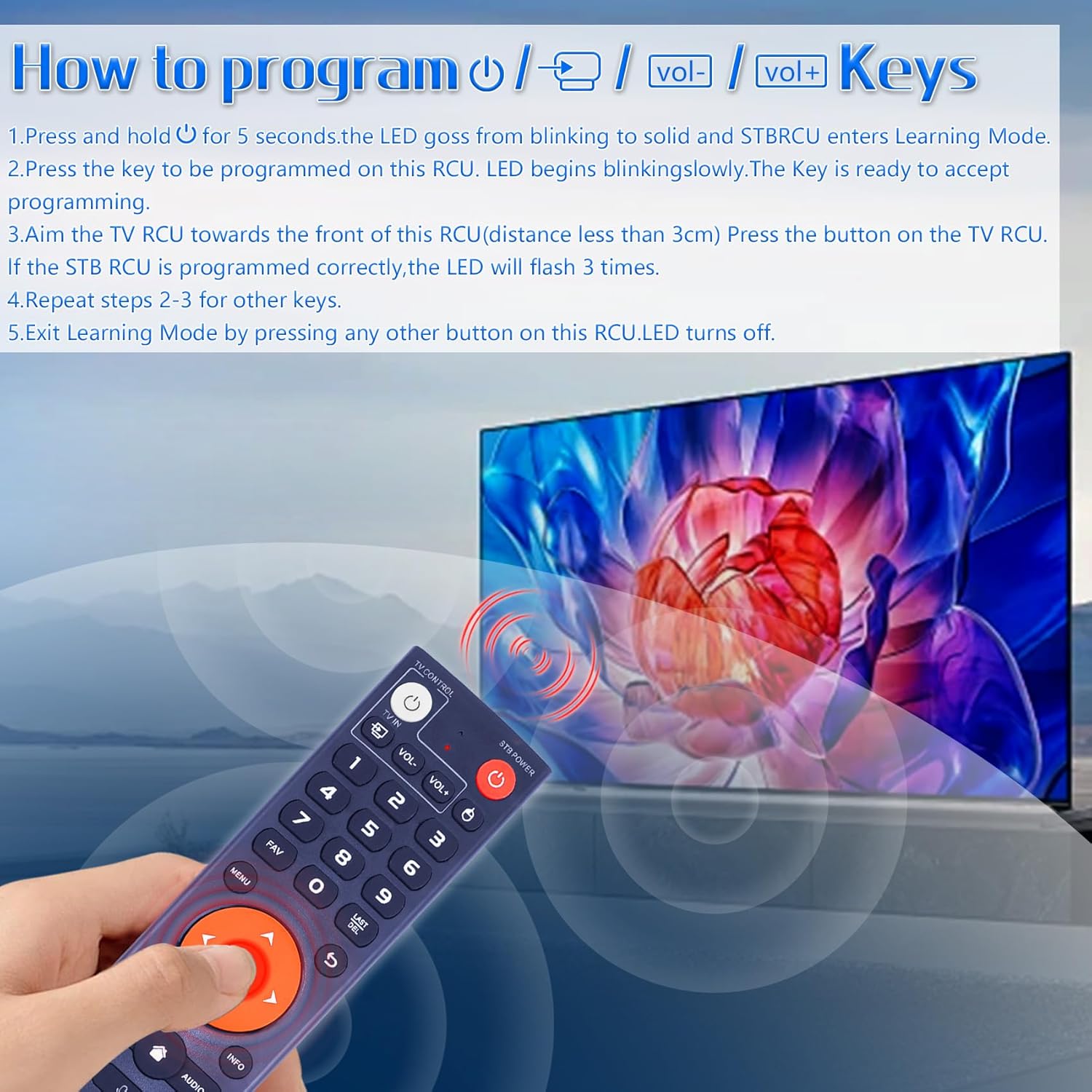 New V3 Plus Voice Remote Control, Replacement Compatible with vSeeBox V3 Plus V3 Pro Smart Bluetooth Voice Remote Control