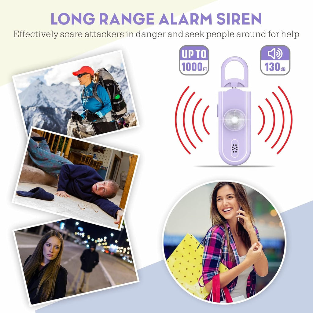 Safe Sound Personal Safety Alarm for Women, 130 dB Loud Siren with SOS Strobe Light, Flashlight, Safety Alarm Key Chain Helps Girls, Men, Children, Elders Emergency Call