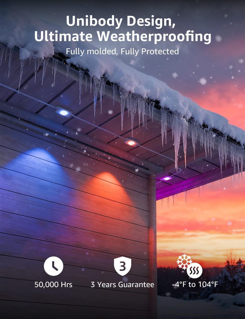 Lepro EE1 AI Permanent Outdoor Lights with Dual-Output, 200ft 120 LED RGB+IC Smart Outside Light for House Christmas Decor,Alexa Google Enabled 2.4 GHz WiFi/Bluetooth, APP Control No Remote Controller