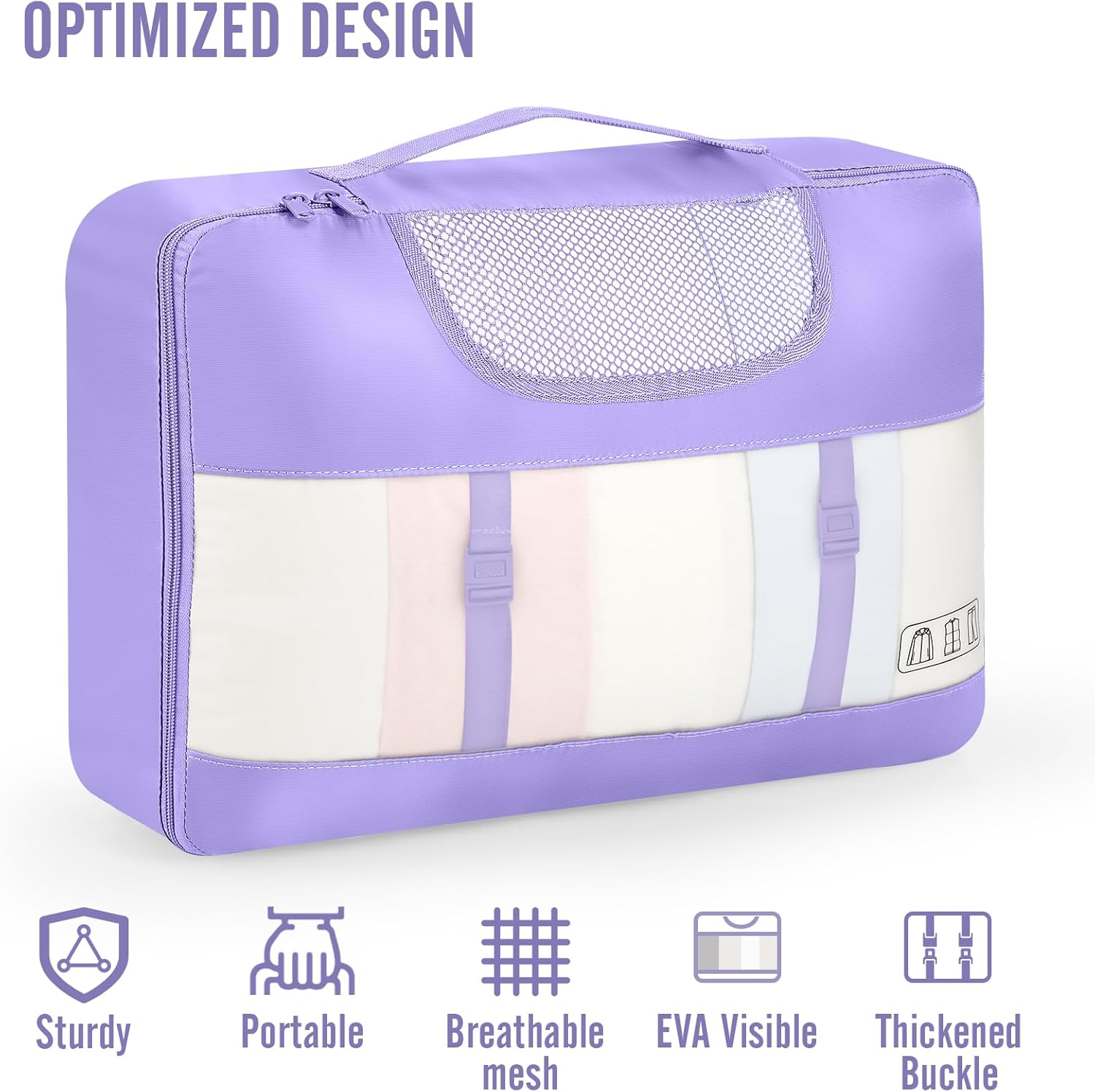 Veken 8 Set Packing Cubes for Travel Essentials, Suitcase Organizer Bags in 4 Sizes, Carry-On Luggage Accessories with Large Laundry & Hanging Toiletry Bag, Must-Have for Airplane, Road Trip & Camping