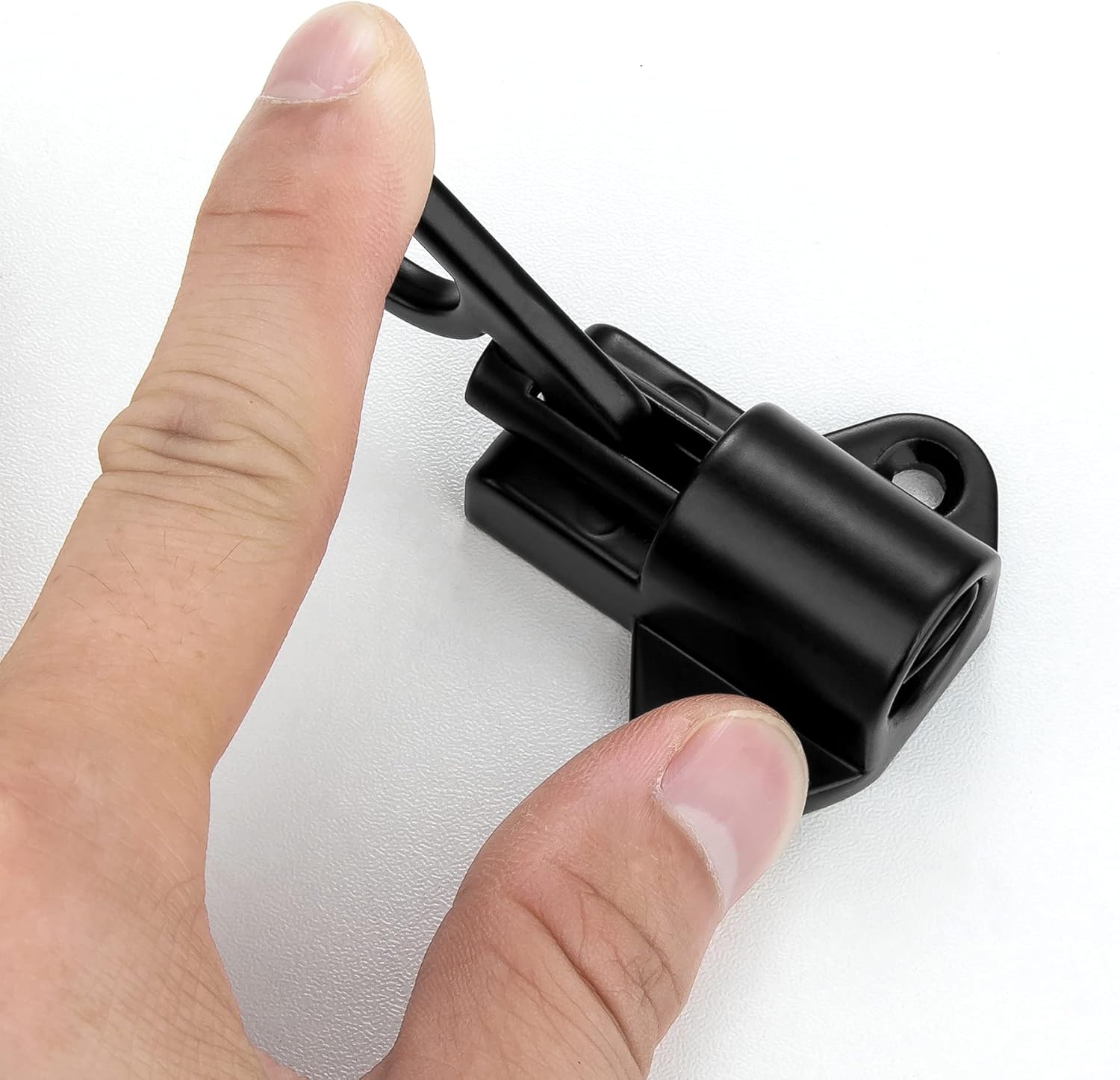 12 Packs Self-Closing Latches，Black Spring Door Lock，Resilient Bolt Latch Aluminum Alloy Safety Automatic Spring Barrel Door Lock with Screws，Used for Wooden Door，Wooden Window and Cabinet etc