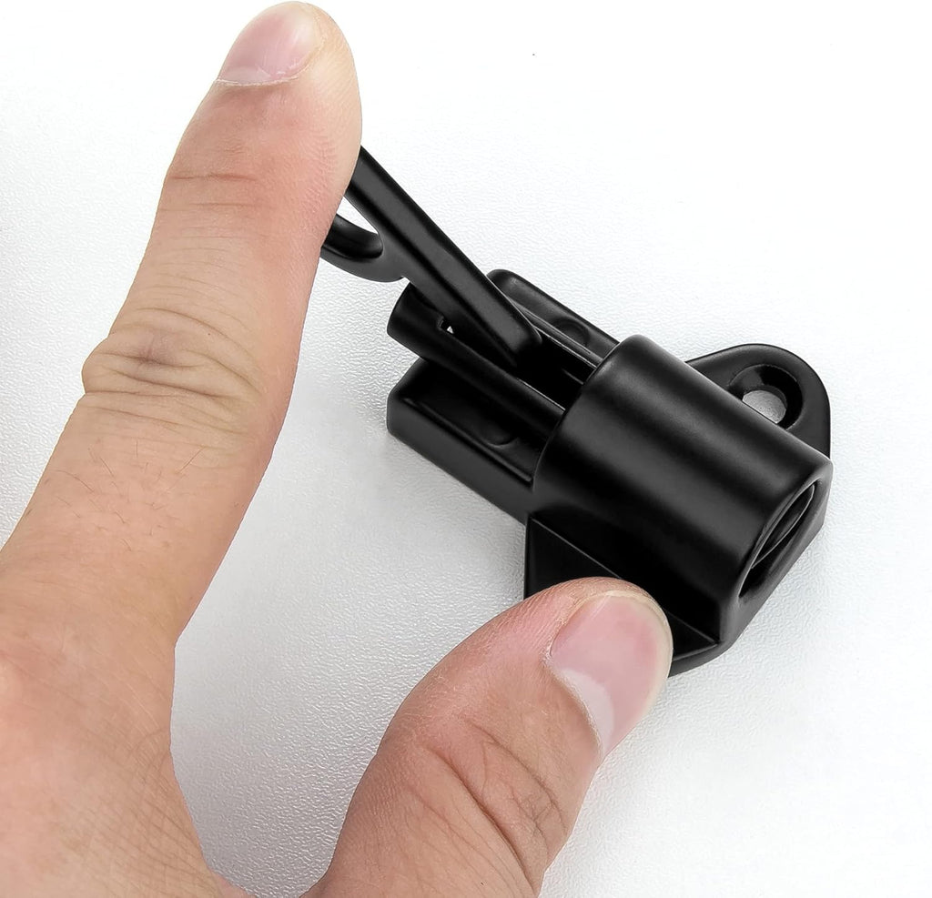 7 Packs Self-Closing Latches，Black Spring Door Lock，Resilient Bolt Latch Aluminum Alloy Safety Automatic Spring Barrel Slide Door Lock with Screws,Used for Gate,Window and Cabinet etc