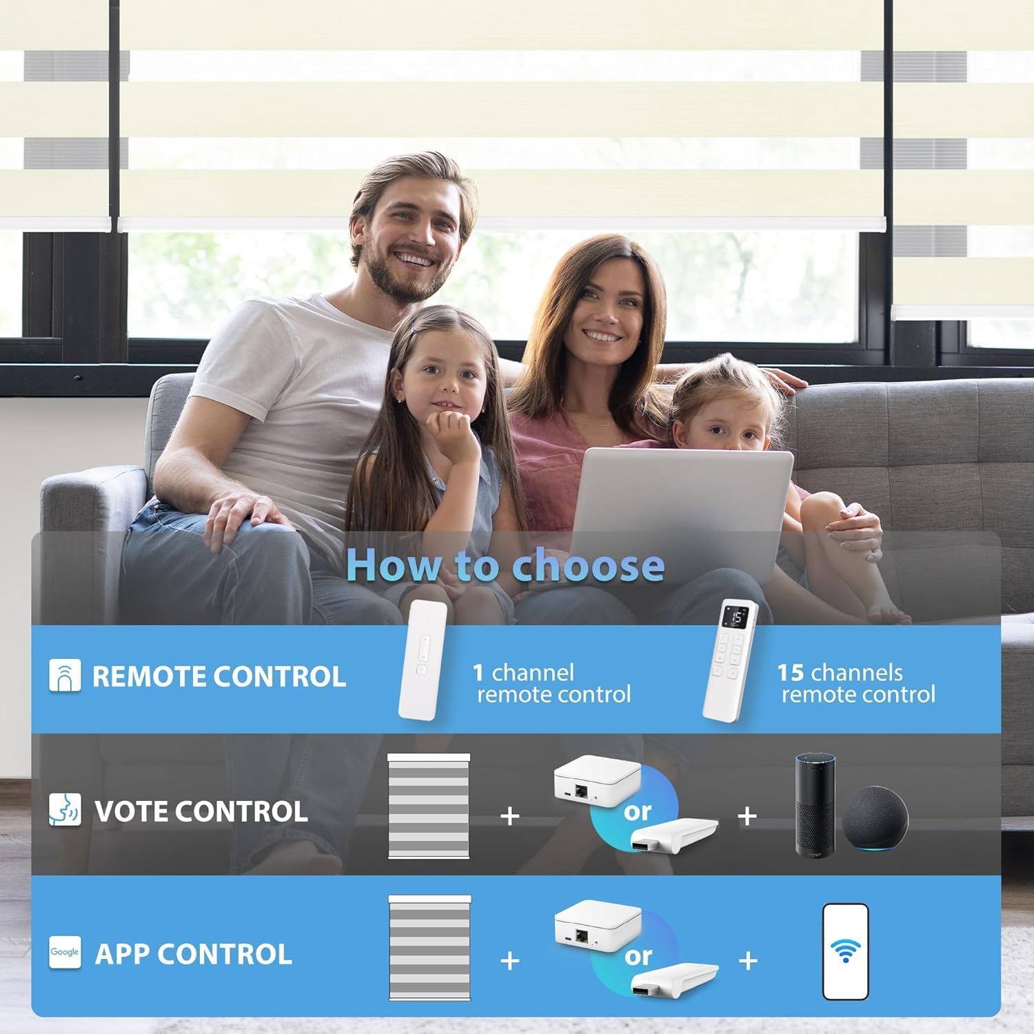 LazBlinds Motorized Zebra Roller Shades, Rechargeable Smart Blinds with Remote Control, Custom Size Light Filtering Dual Layer Roller Sheer Shades, Cream