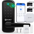 Smart Door Lock with Handle: Olumat Keyless Entry Door Lock with WiFi Gateway-Fingerprint Lock with Door Sensor -Smart Locks for Front Door with Keypad