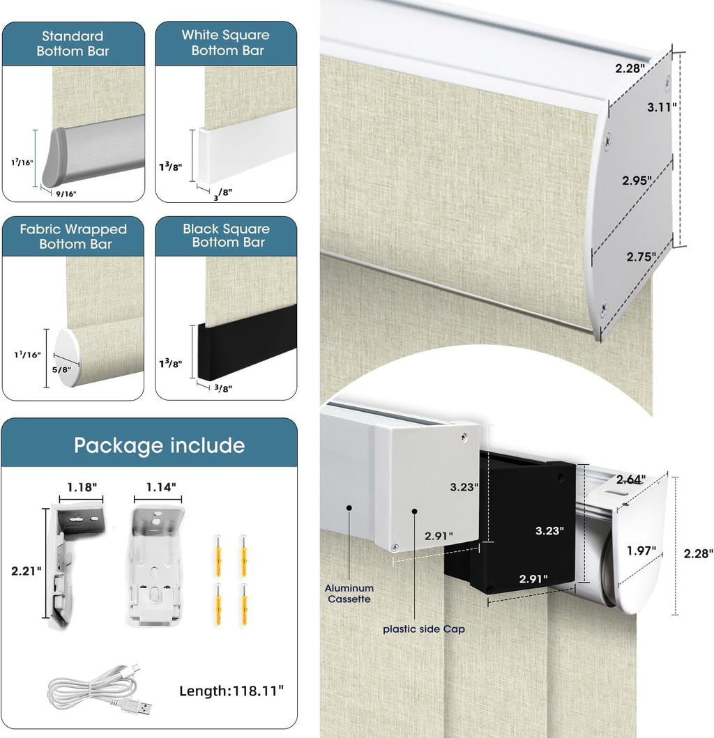 SmartWings Motorized Blinds Dual-Sided Cordless Smart Blackout Shades, Custom Size, Rechargeable Battery, Work with Matter/Apple HomeKit, Alexa, Thread/Zigbee, Remote Optional, Bouvardia Cream