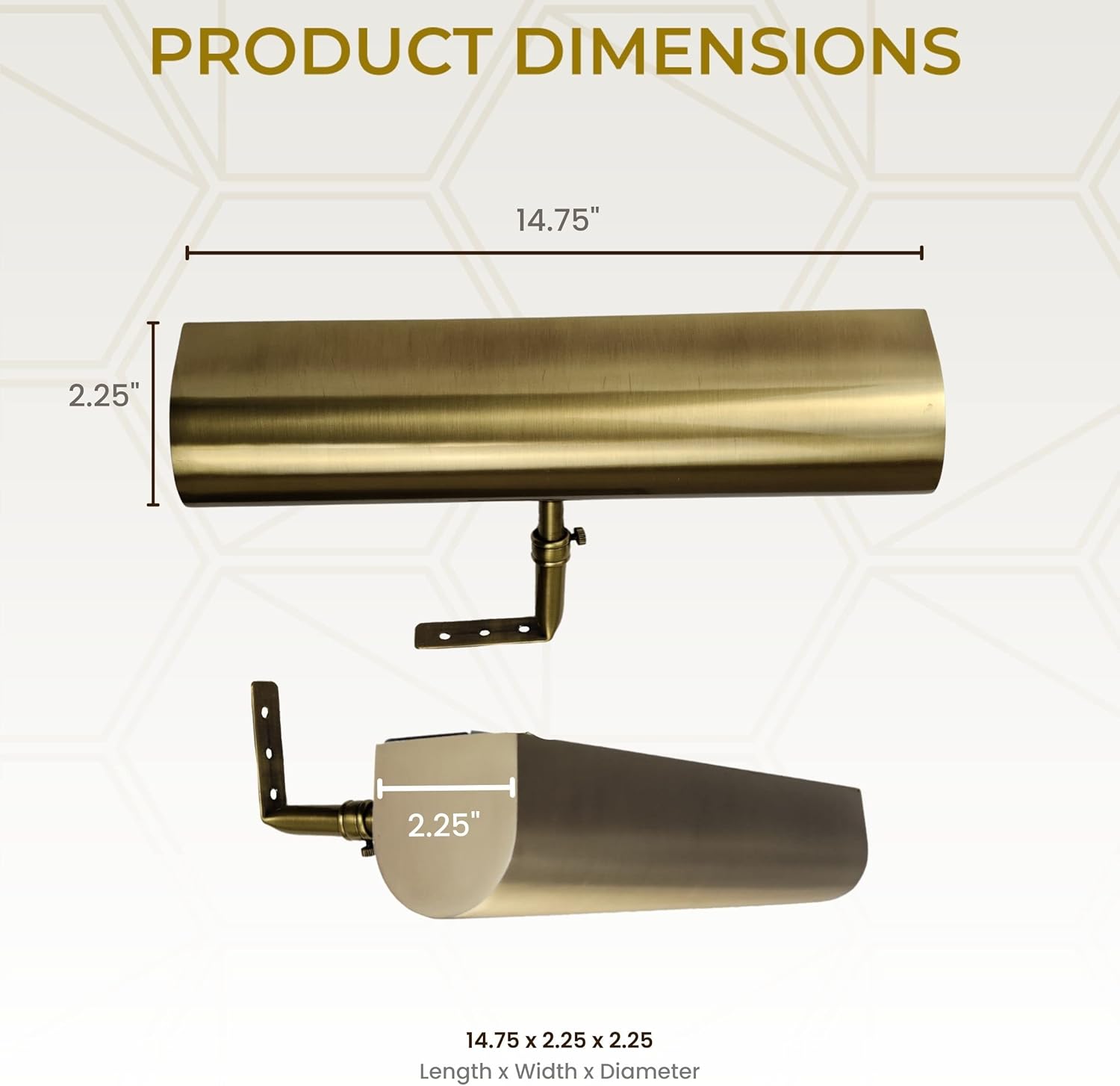 Royal Designs, Inc. Cordless Remote Control LED Picture Light, Dimmable with Timer Function, Brushed Satin Brass, 14.75 Inches, 2 Pack