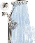 Dual Handheld Shower Head Combo, 2-in-1 Rain Shower Heads System 8 Inch Rainfall Shower Head and 10 Modes High Pressure Hand Held Showerhead with Built-in Power Wash