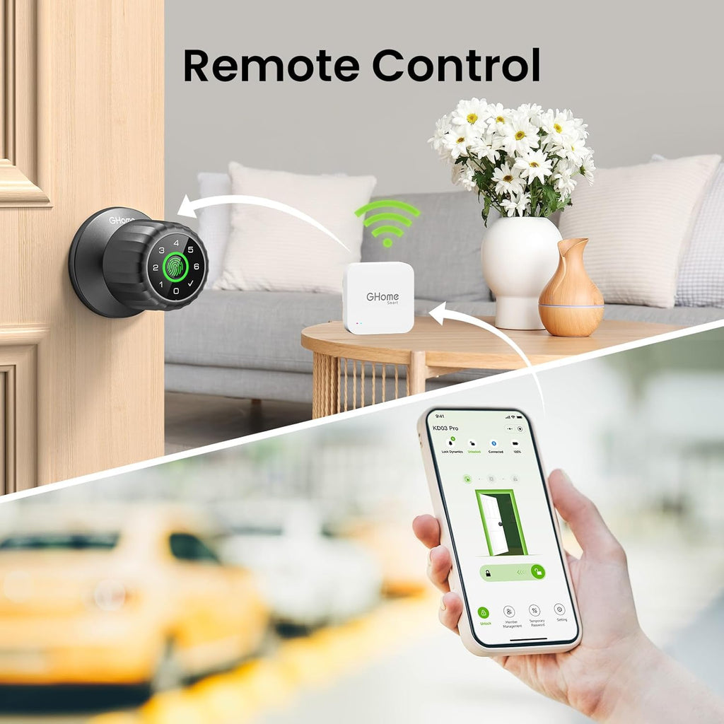 GHome G2 Smart WiFi Gateway, WiFi Hub for Smart Locks, Remote Control, G2 Gateway for TT/DD Lock App, 2.4Ghz WiFi, Easy to Set
