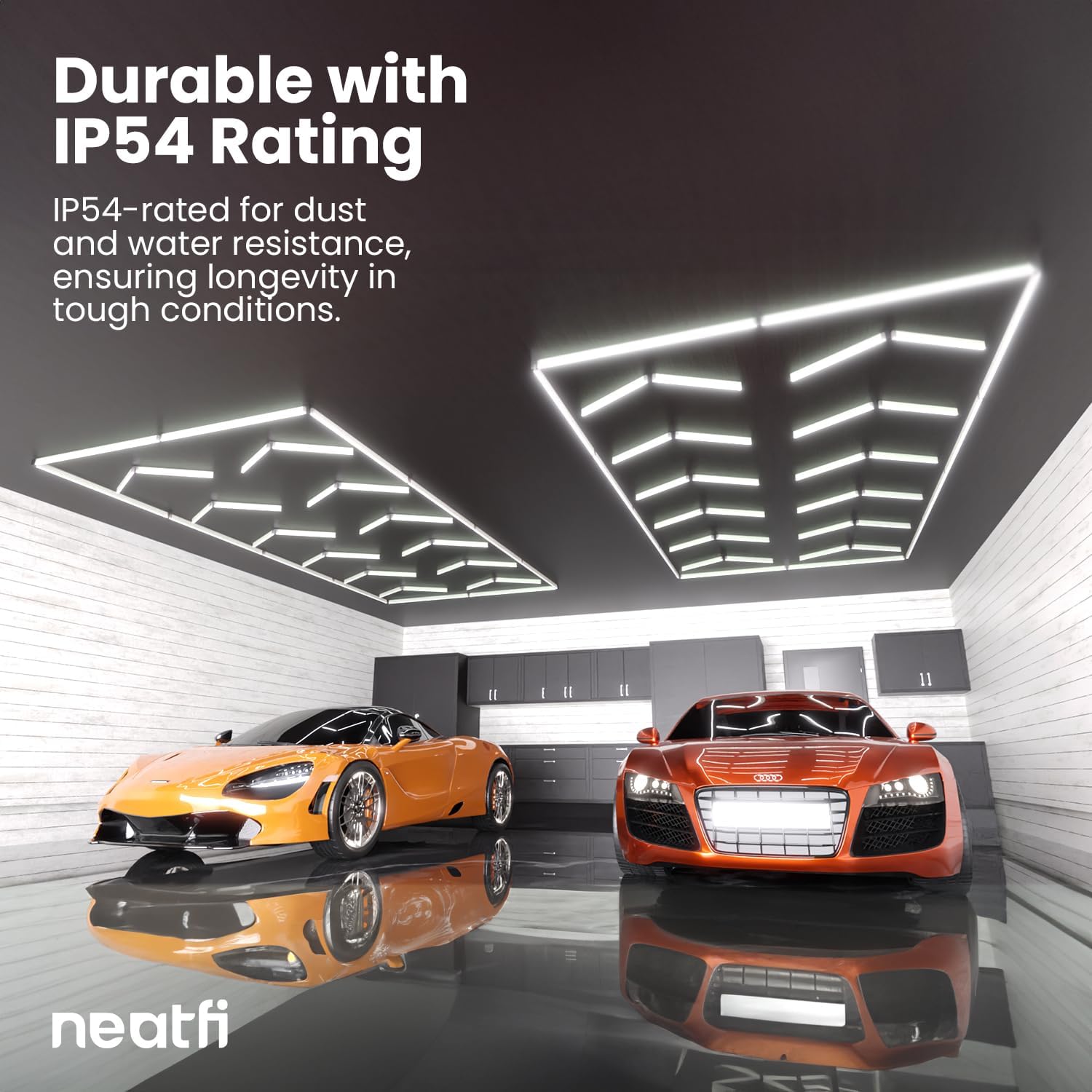 Neatfi LED Ceiling Garage Lights, 42,240 Lumens, 6500K, Ceiling Lights for Garage, Auto Shops, Car Detailing, Workshop, Gym, Basement, Warehouse, Barber Shop & Beauty Salons (12 Arrows, Cool White)