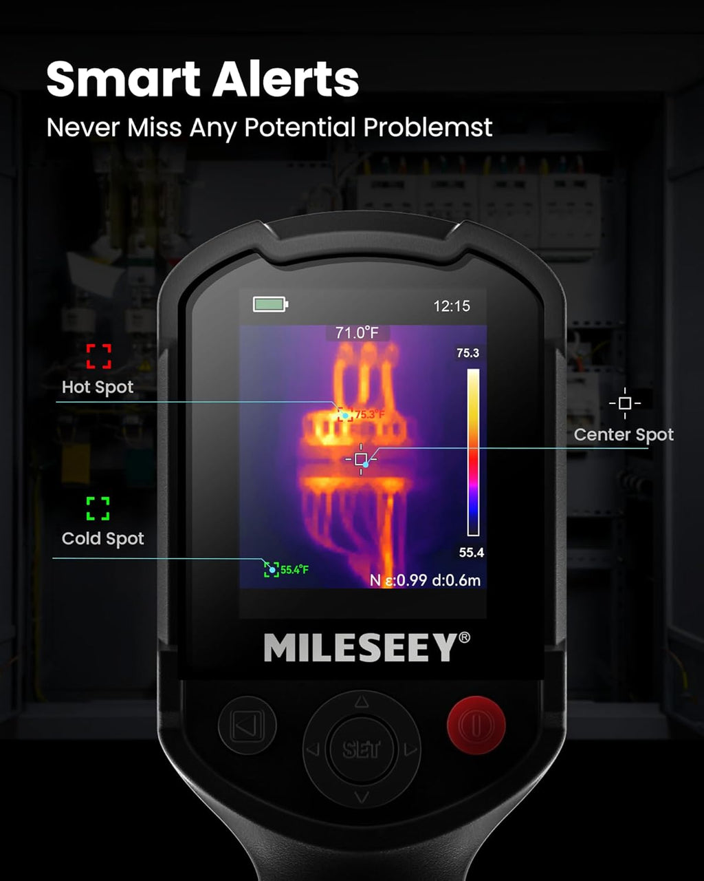 MiLESEEY TR20 Thermal Imaging Camera, 320 x 240 Resolution, 50Hz Refresh Rate, NETD ≤40mk, Portable Handheld Infrared Thermal Imaging Camera with Auto Hot/Cold Spot Tracking
