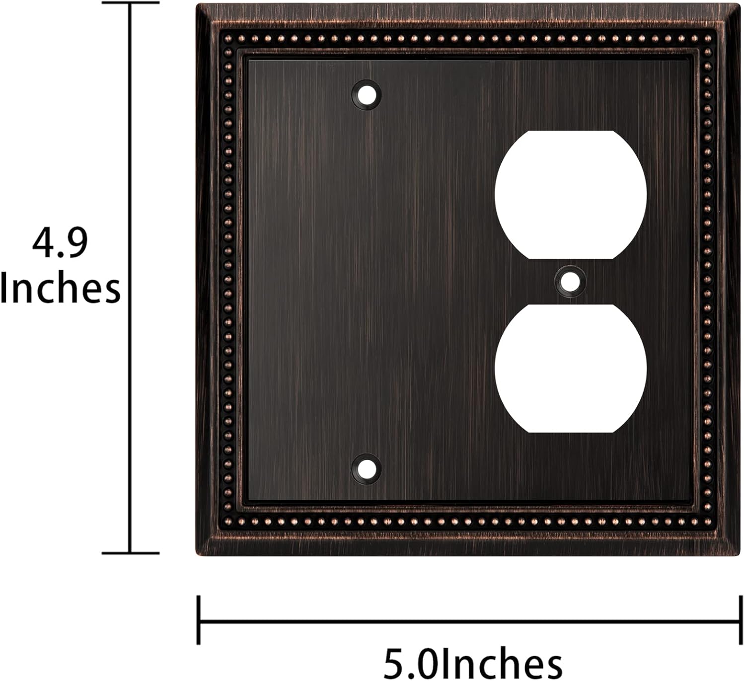 Henne Bery Sunken Pearls Heavy Duty Decorative Wall Plate Switch Plate Outlet Cover (Blank/Duplex, Aged Bronze)