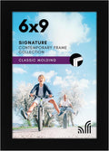 Americanflat 6x9 Picture Frame with Shatter-Resistant Glass - Signature Collection - Gallery-Style Frames Made of Engineered Wood - Photo Frame for Tabletop and Wall Display - Black