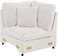 LEVNARY Modular Corner Chair, Faux Rabbit Fur Upholstered Single Corner Seat for Sectional Sofas (White)