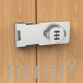 Cabinet Password Hasp Lock, Keyless Combination Lock for Small Doors, Bathroom, Outdoor, Garage, Garden, Silver, 2 Pack