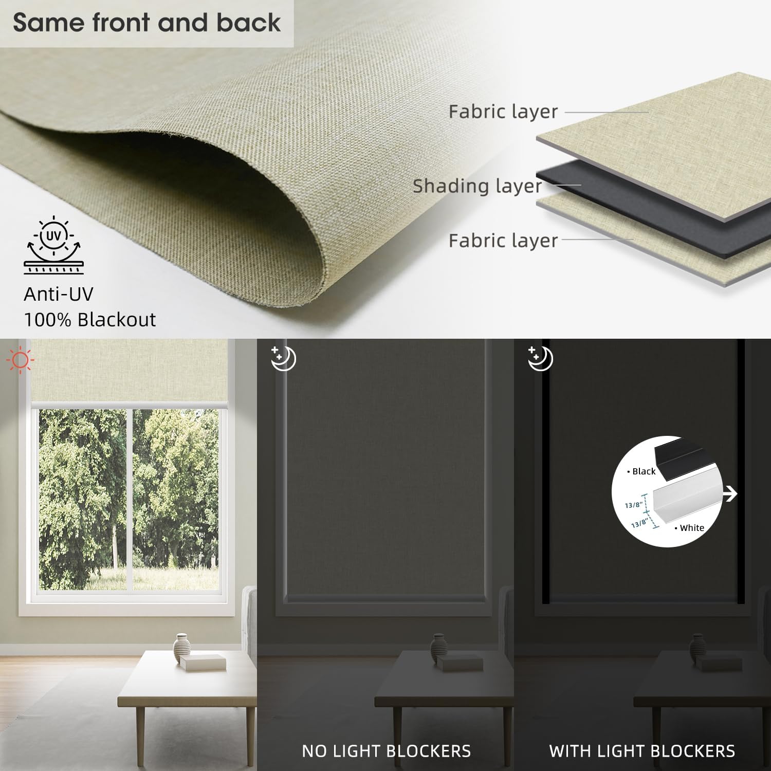SmartWings Motorized Blinds Dual-Sided Cordless Smart Blackout Shades, Custom Size, Rechargeable Battery, Work with Matter/Apple HomeKit, Alexa, Thread/Zigbee, Remote Optional, Bouvardia Cream