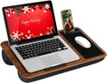 LAPGEAR Home Office Lap Desk with Device Ledge, Mouse Pad, and Phone Holder - Espresso Woodgrain - Fits up to 15.6 Inch Laptops - Style No. 91575