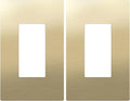 LIDER Screwless Metal-Surface Wall Plate, Decorator Switch Cover, Temperature and Impact Resistant, 201 Stainless Steel, Modern Decoration Upgrade, Mid-Size 1-Gang 4.88" x 3.11", Brushed Brass, 2 Pack