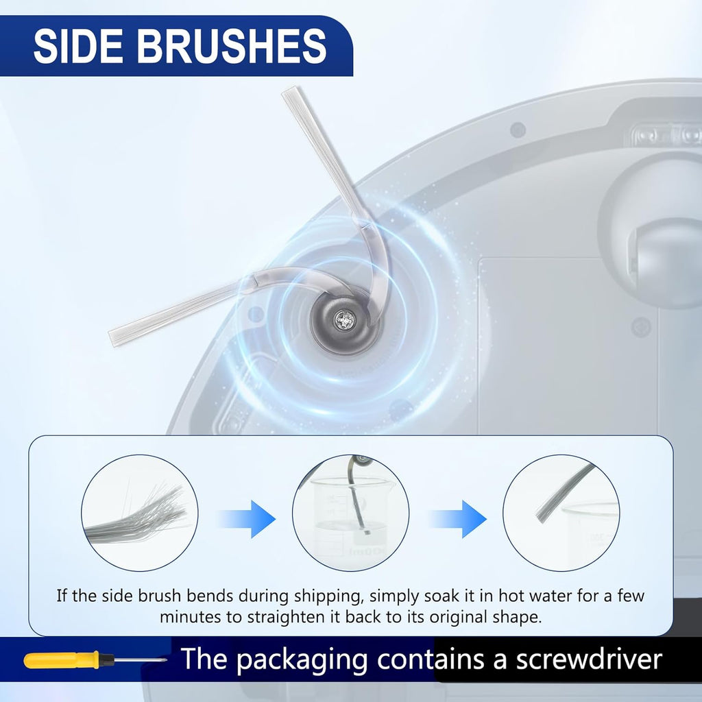 34 Pack Q7 M5+ Replacement Accessories Compatible with Roborock Q7 M5 / Q7 M5+ / Q7 L5 / Q7 L5+ Robot Vacuum, 2 Mainbrushes, 6 Scent Tablets, 6 HEPA Filters, 6 Dust Bags, 6 Mop Pads, 6 Side Brushes