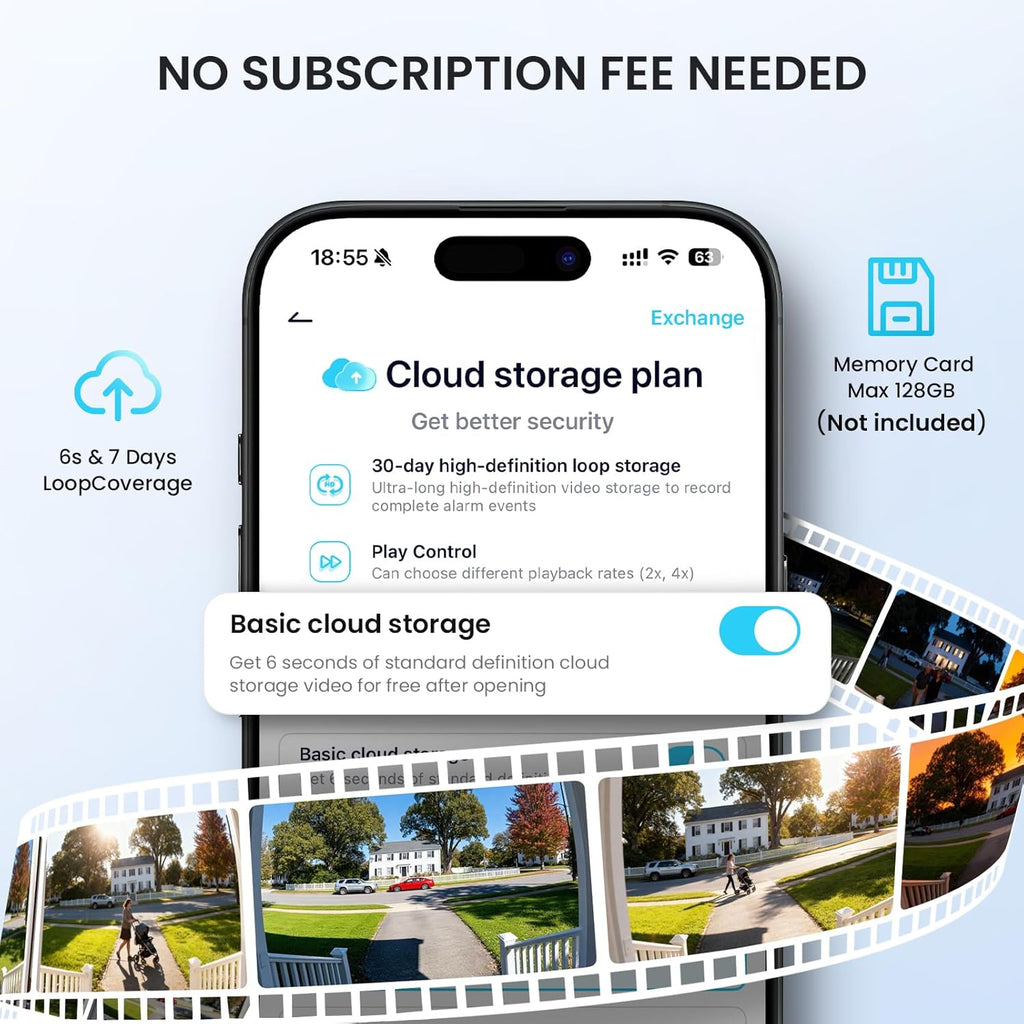 ieGeek Doorbell Camera Wireless No Subscription, 2K 3MP HD View, 2-Way Talk, PIR Motion Detection, Wireless Video Doorbell with Chime, Only Supports 2.4GHz WiFi, Local & Cloud Storage, White