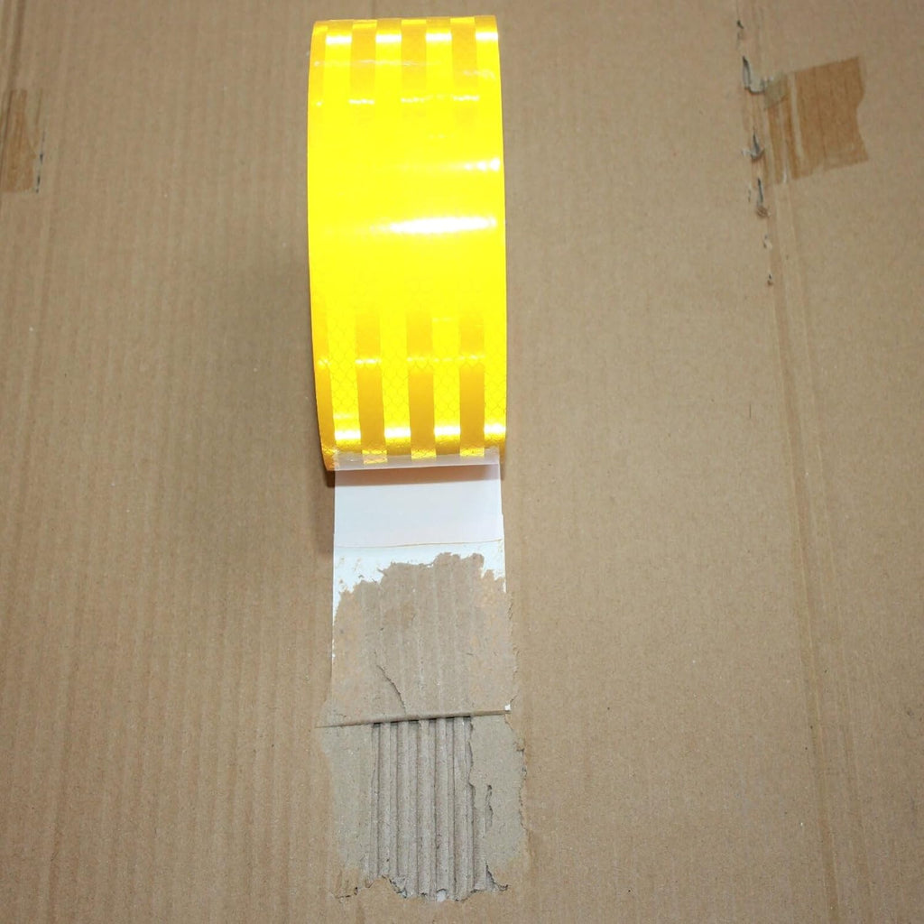 Non Fading Yellow Reflective Tape Outdoor Waterproof 2 inch, High Visibility Warning Industrial Marking Tape,Safety Stickers (68 feet)