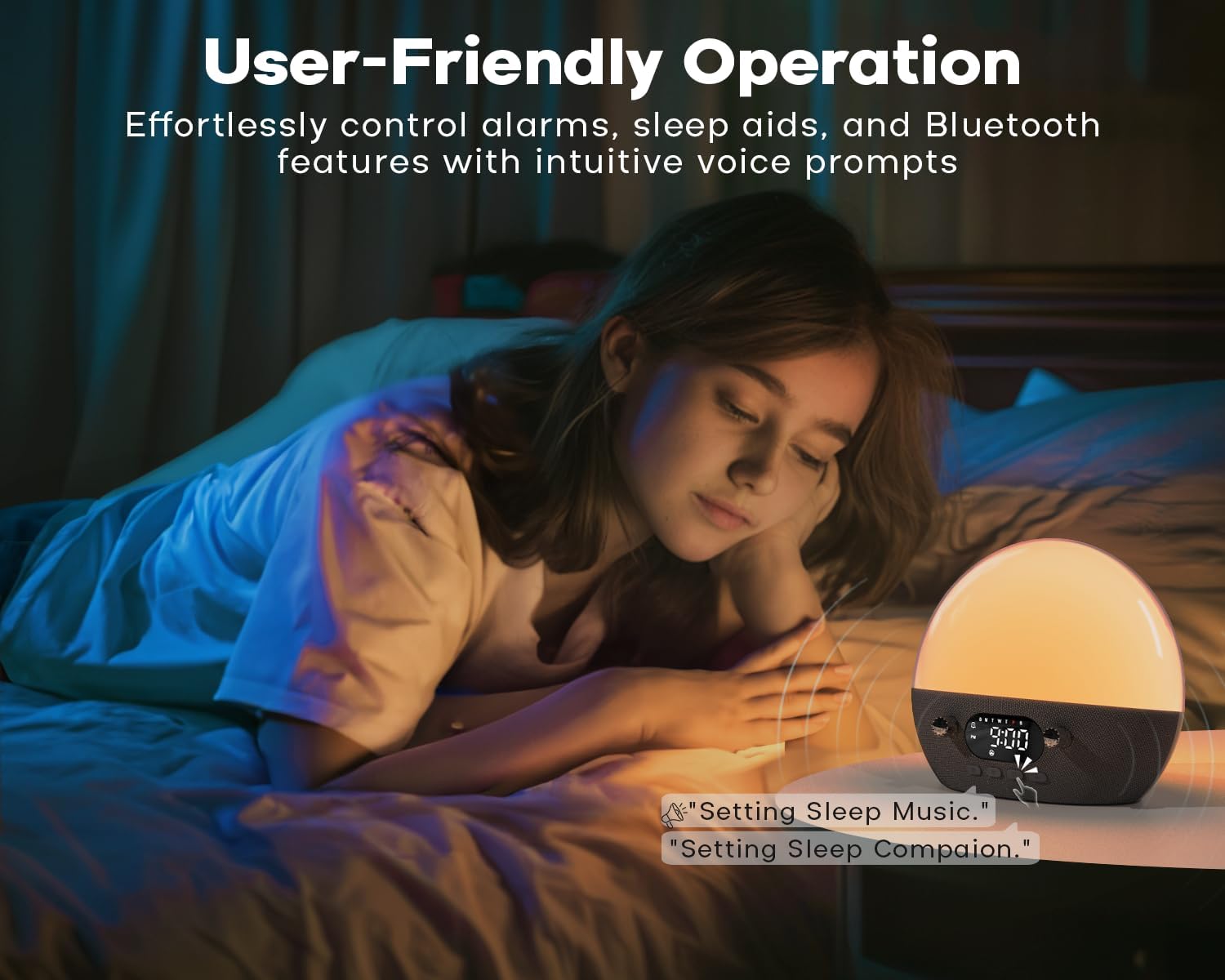 MOMILLA Sunrise Alarm Clock with Bluetooth Speaker, White Noise Sound Machine, Alarm Clocks for Heavy Sleepers Bedrooms, Wake up Light Night Lights Lamp, Chirstmas Gifts for Boys and Girls Adults
