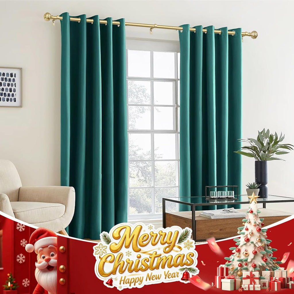 TONIAL Gold Curtain Rod 32 to 58 Inches, 7/8 Adjustable Curtain Rods for Windows 20 to 54 Inches, Splicing Drapery Rods Heavy duty with Netted Texture Finials