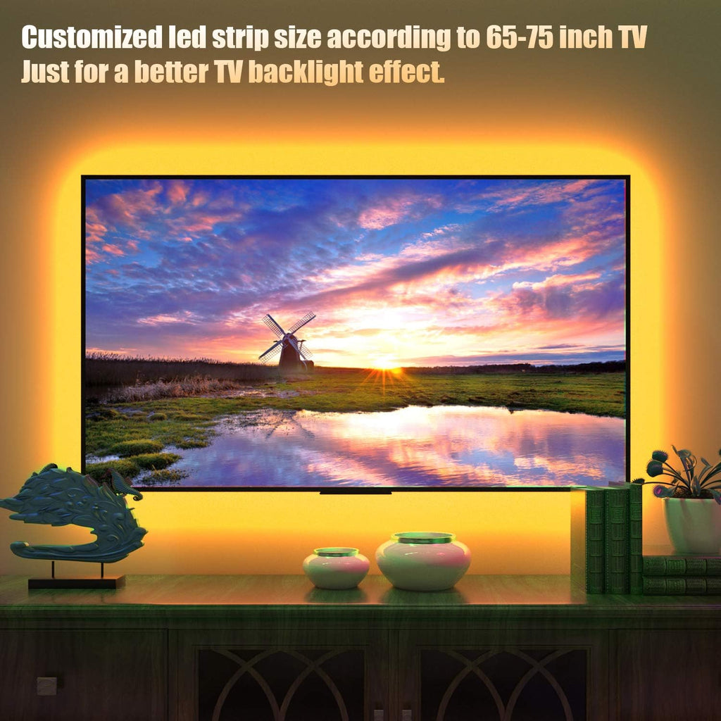 Tv Led Backlight,Maylit 14.3ft Led Strip Lights for 65-75in Tv,USB Powered Tv Lights kit with Remote,RGB Bias Lighting for Room Decor