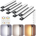 12" Ultra-Thin Under Cabinet Lighting Cordless, Aluminum Alloy Under Counter Lights for Kitchen, 3-Color-Temps Magnetic Closet Lights, Rechargeable Motion Sensor Light Indoor (8 Pack, Black)
