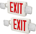 2 PACK LED Exit Sign Battery Backup with Emergency -EXIT Sign with 2 Adjustable Head Lights and Back Up Batteries- Emergency Exit Lighting, UL 924,120-277 VAC.