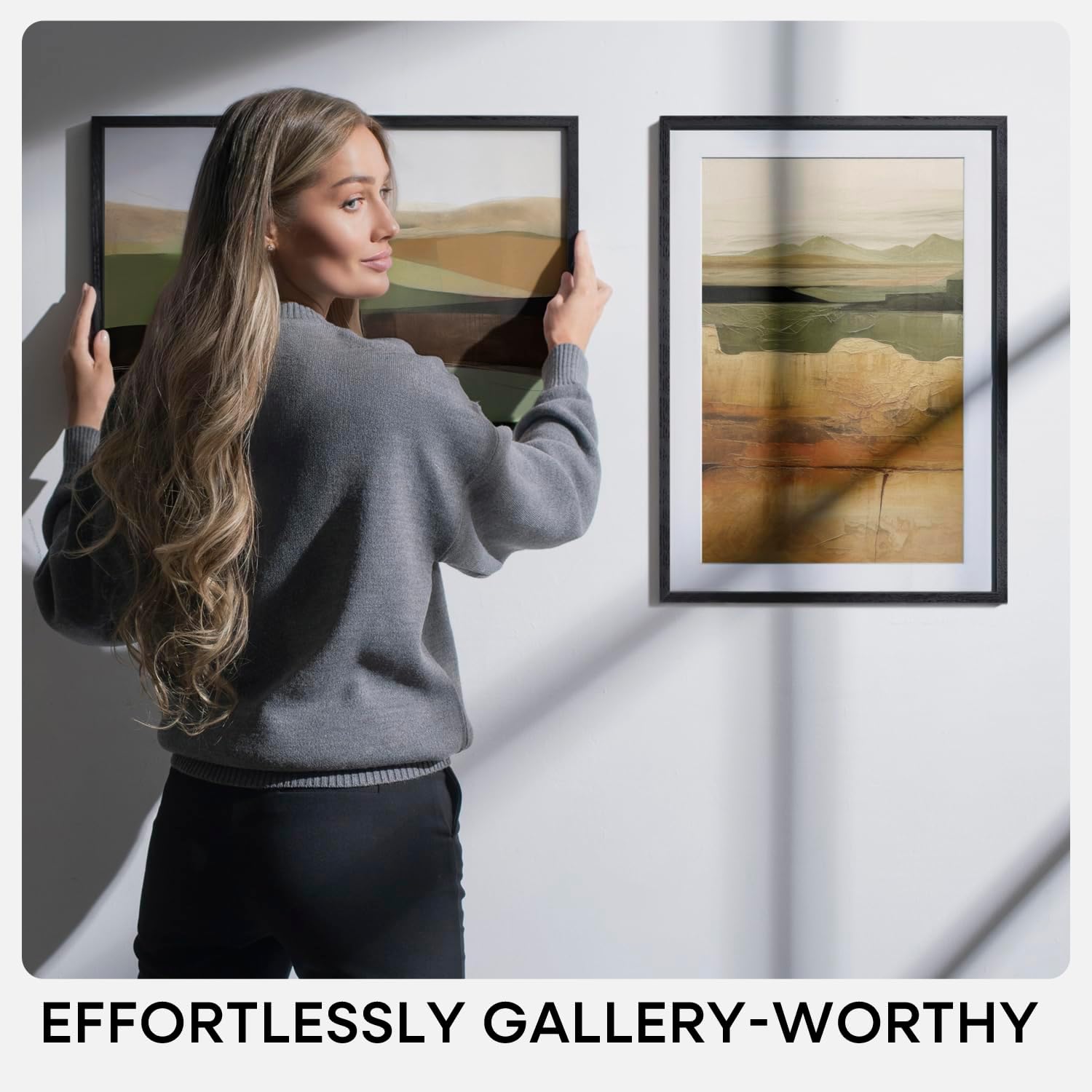 Homeforia 22.375x34 Black Wood Puzzle Frame, High End Oak 22.375 x 34 Frames without Mat, Wooden 34x22.375 Hanging Picture Frames for Wall, 22.375by34 Poster Frames, Tempered Glass, Wall Kit, Set of 1