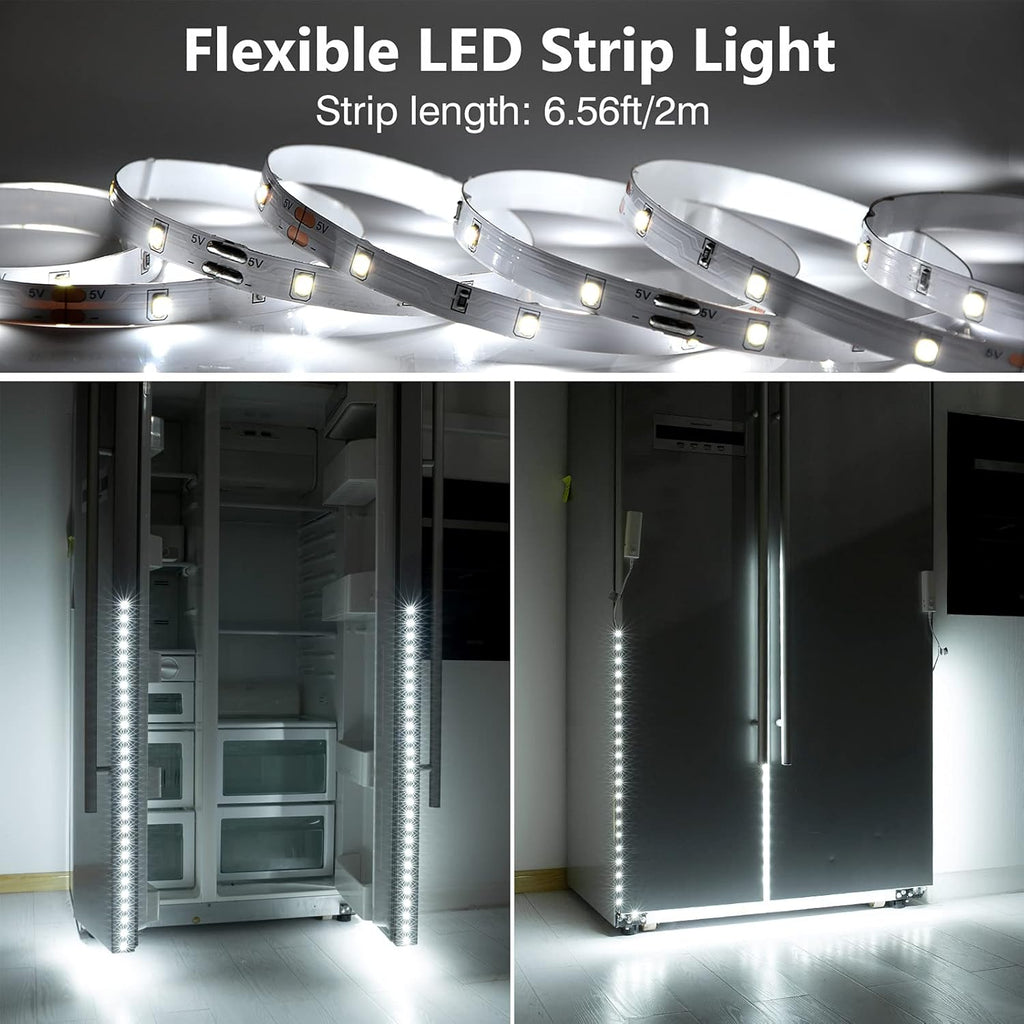 WOBANE LED Closet Light Motion Activated, Battery Powered LED Strip, Stick-on Anywhere Homelife Motion Sensor LED Lighting, Rechargeable Night Light for Closet Hallway Stairway 6.56ft, 6000K White