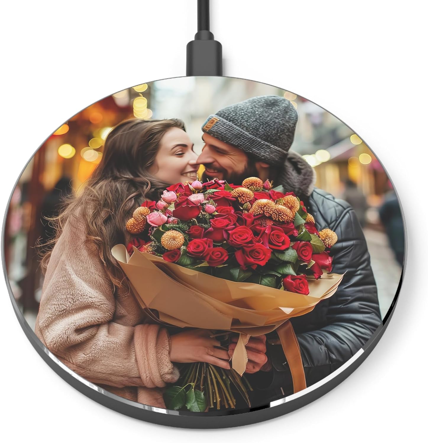 Keepsake Wireless Charging Pad, Custom Photo & Logo Design, Personalized 15W Phone Charger for Christmas or Any Occasion Gift